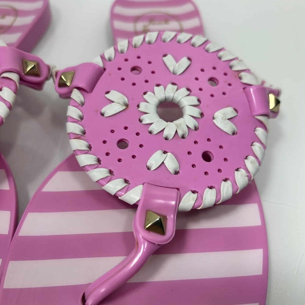 Jack Rogers Lavender Pink White Striped Georgica Jelly Sandal Size 8 - Picture 4 of 12